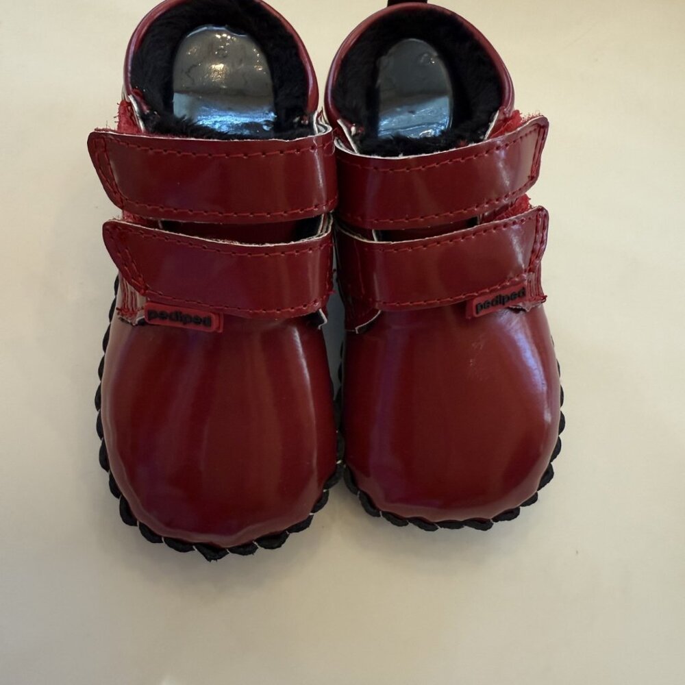 pediped Lionel red patent originals shoes